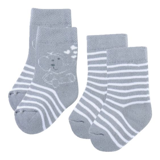 Jacobs Babymoden 2er Pack Socken Elefant - Grau - Gr. 15 / 16