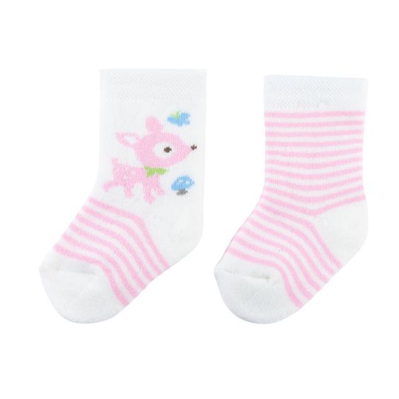 Jacobs Babymoden 2er Pack Socken Rehkitz - Ecru - Gr. 17 / 18
