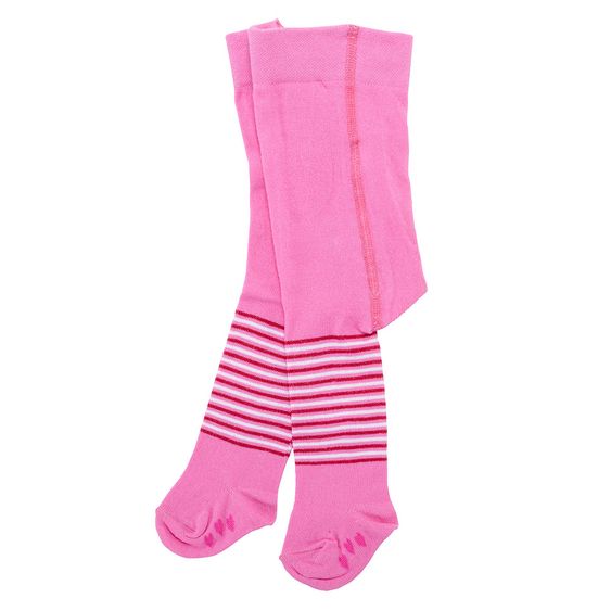 Jacobs Babymoden 2er Pack Strumpfhose - Erdbeere & Uni Rosa Pink - Gr. 62/68
