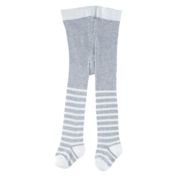 Jacobs Babymoden 2er Pack Strumpfhose Ringel & Hippo - Grau - Gr. 74 / 80