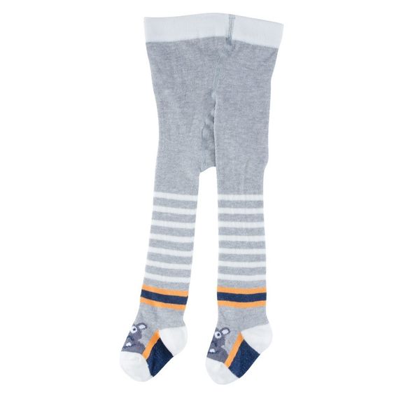 Jacobs Babymoden 2er Pack Strumpfhose Ringel & Hippo - Grau - Gr. 74 / 80