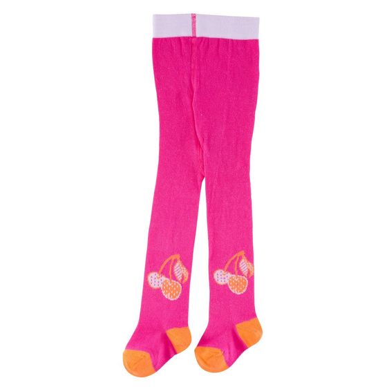 Jacobs Babymoden 2er Pack Strumpfhose Ringel & Kirschen - Pink - Gr. 50 / 56