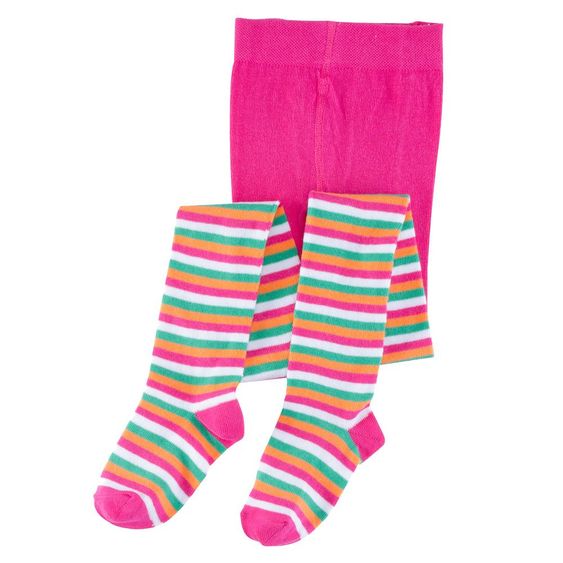 Jacobs Babymoden 2er Pack Strumpfhose Ringel & Sterne - Pink - Gr. 50 / 56