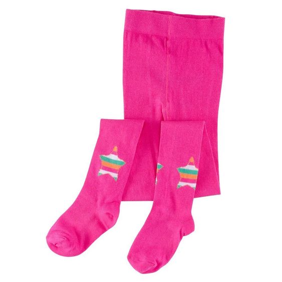 Jacobs Babymoden 2er Pack Strumpfhose Ringel & Sterne - Pink - Gr. 50 / 56