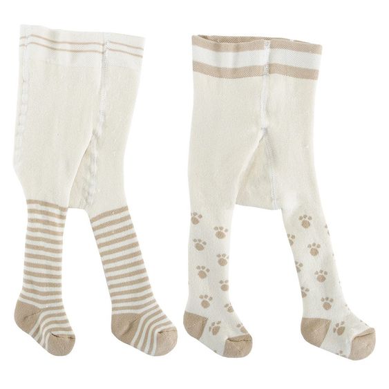 Jacobs Babymoden Lot De 2 Collant Thermo - Offwhite Brun Clair - Taille: 62 / 68