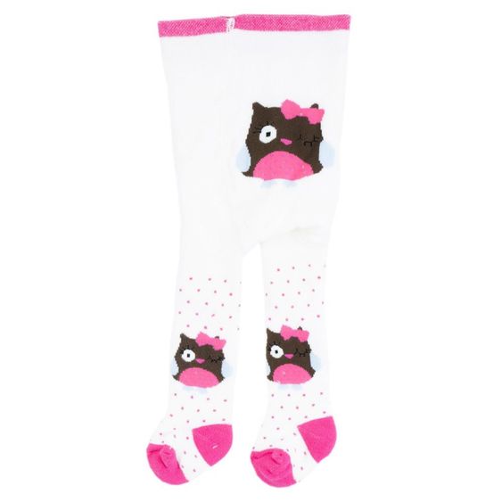 Jacobs Babymoden 2er Pack Thermo-Strumpfhose Eule Tupfen - Ecru Pink - Gr. 50 / 56