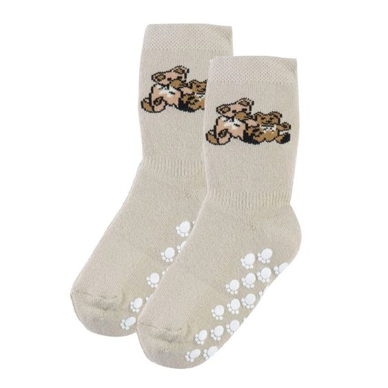 Jacobs Babymoden ABS Socken Bären - Beige - Gr. 17 / 18