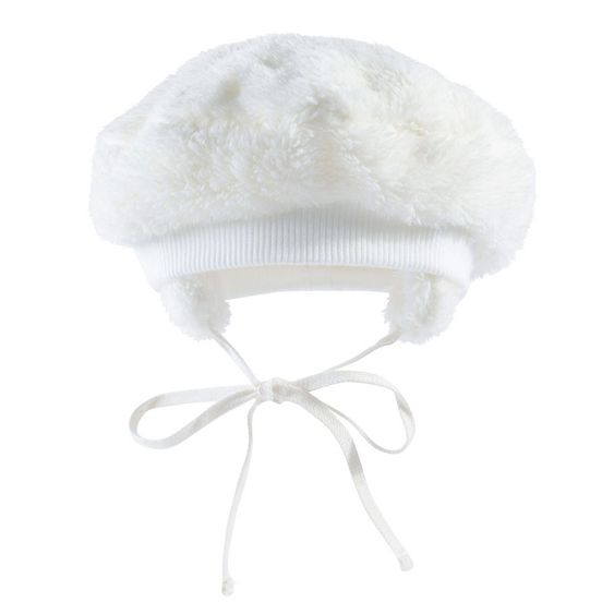 Jacobs Babymoden Ballonmütze Flausch - Ecru - Gr. 42 / 44