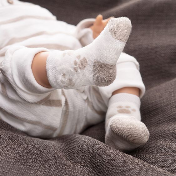 Jacobs Babymoden First Baby Socks 6 Pack - Bear - Beige - Size 0 - 3 months