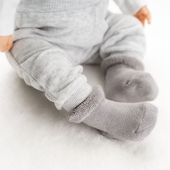 Jacobs Babymoden Erstlingssocken 6er Pack - Schildkröte - Ecru Grau - Gr. 0 - 3 Monate