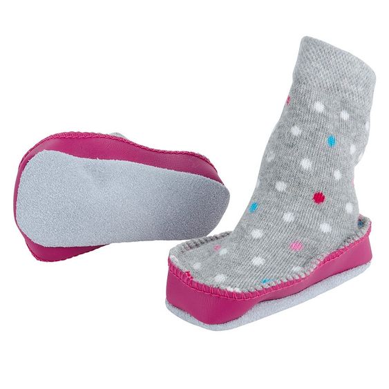 Jacobs Babymoden Pantofola Cottage a pois - Grigio Rosa - Taglia 23 / 24