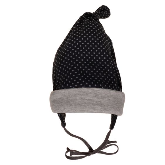 Jacobs Babymoden Cappello con nodo a pois - Nero Grigio - Taglia 38 / 40