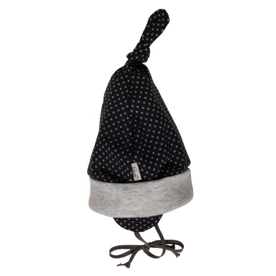 Jacobs Babymoden Cappello con nodo a pois - Nero Grigio - Taglia 38 / 40