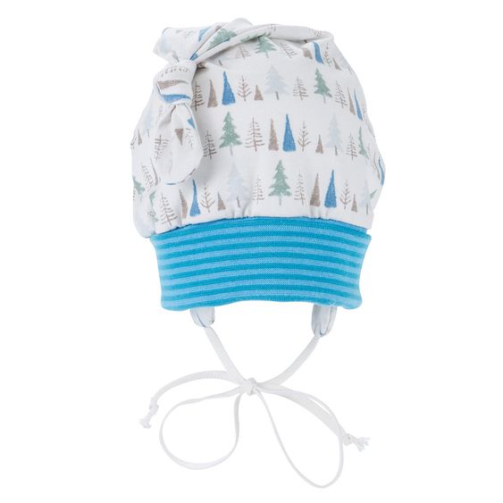 Jacobs Babymoden Knotenmütze - Wald Blau - Gr. 38/40