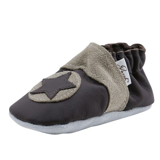 Jacobs Babymoden Lederschuh Stern - Braun Beige - Gr. 18 / 19