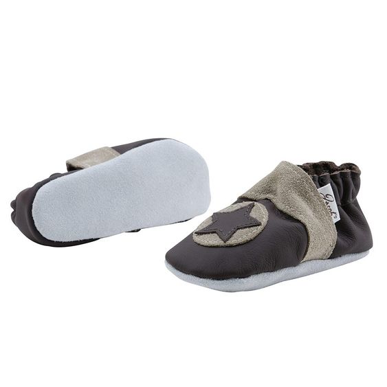 Jacobs Babymoden Lederschuh Stern - Braun Beige - Gr. 18 / 19