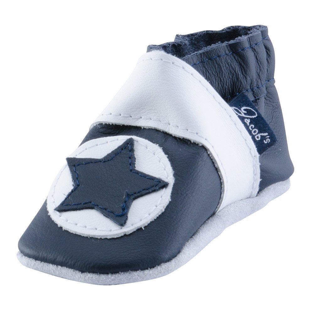Jacobs Babymoden Lederschuh Stern - Marine - Gr. 18 / 19