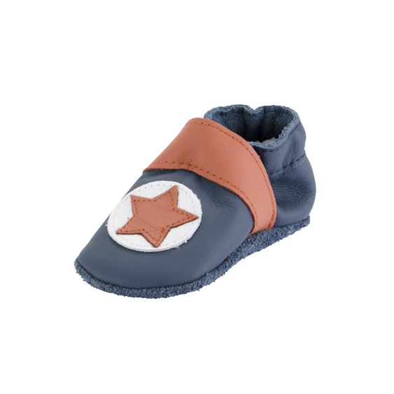 Jacobs Babymoden Lederschuh Stern - Marine Rot - Gr. 18 / 19