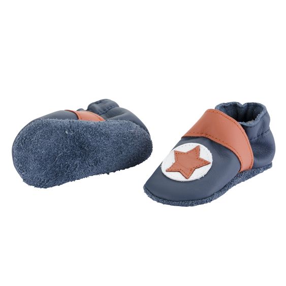 Jacobs Babymoden Lederschuh Stern - Marine Rot - Gr. 18 / 19