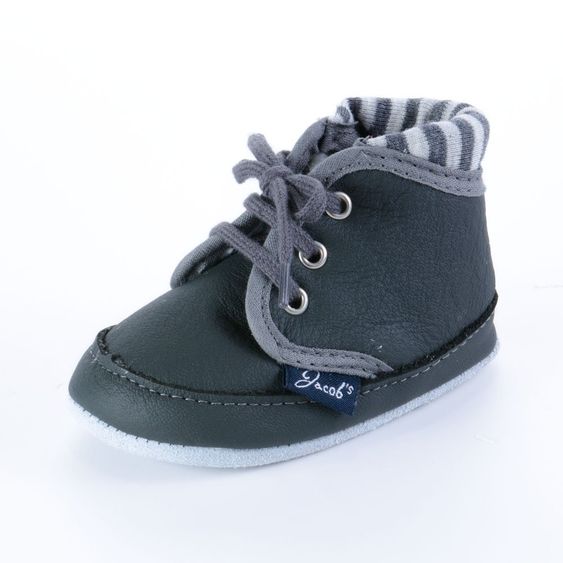 Jacobs Babymoden Lederschuh zum Schnüren - Anthrazit - Gr. 18
