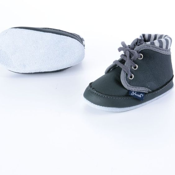 Jacobs Babymoden Lederschuh zum Schnüren - Anthrazit - Gr. 18