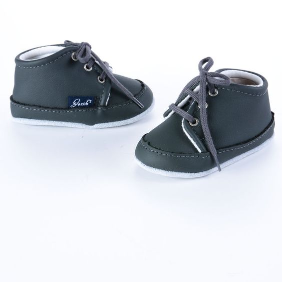 Jacobs Babymoden Lederschuh zum Schnüren - Anthrazit - Gr. 19