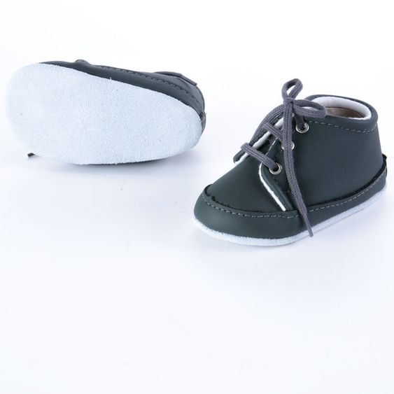 Jacobs Babymoden Lederschuh zum Schnüren - Anthrazit - Gr. 19