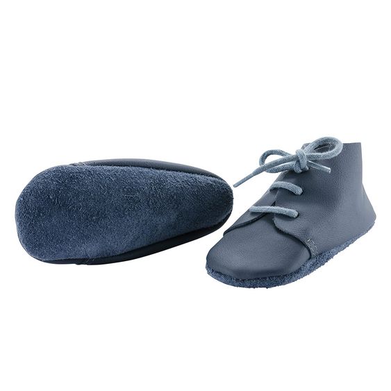 Jacobs Babymoden Lederschuh zum Schnüren - Uni Blau - Gr. 18/19