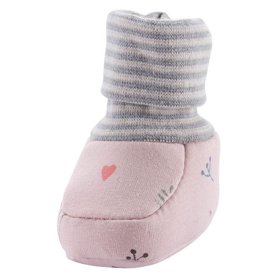 Jacobs Babymoden Schuh mit Bündchen - Blätter Altrose - Gr. 15/16