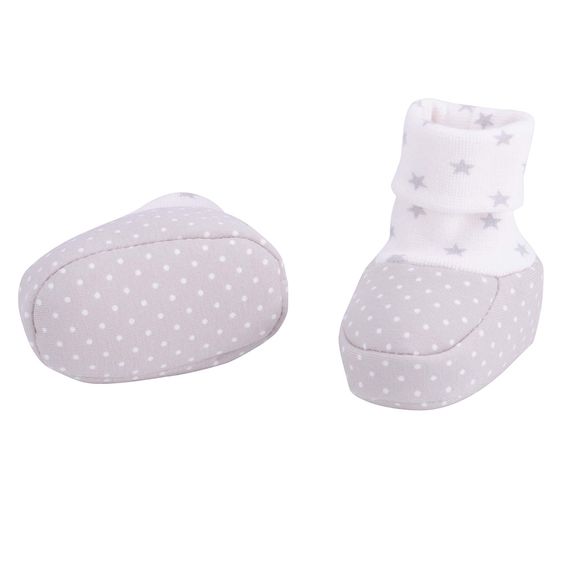 Jacobs Babymoden Schuh mit Bündchen - Tupfen Beige Ecru - Gr. 15/16