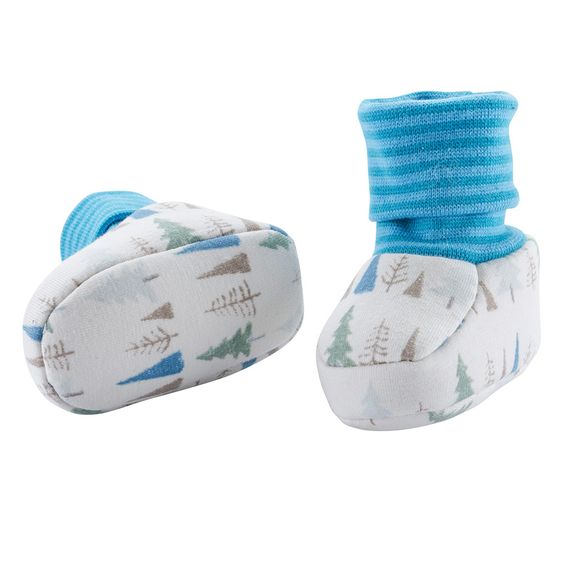 Jacobs Babymoden Schuh mit Bündchen - Wald Blau - Gr. 15/16