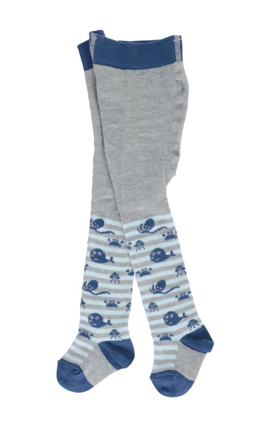 Jacobs Babymoden Strumpfhose Meerestiere - Grau - Gr. 62 / 68