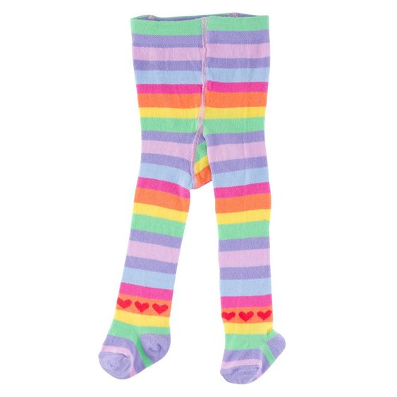 Jacobs Babymoden Strumpfhose Ringel & Herzchen - Bunt - Gr. 62 / 68