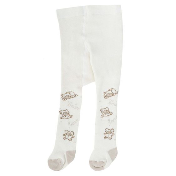 Jacobs Babymoden Thermo-Strumpfhose Bärchen - Beige - Gr. 50 / 56