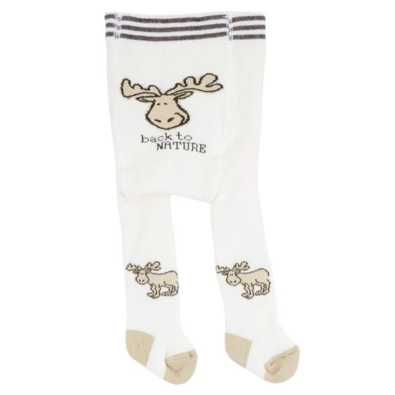 Jacobs Babymoden Thermo-Strumpfhose Elch - Ecru - Gr. 74 / 80