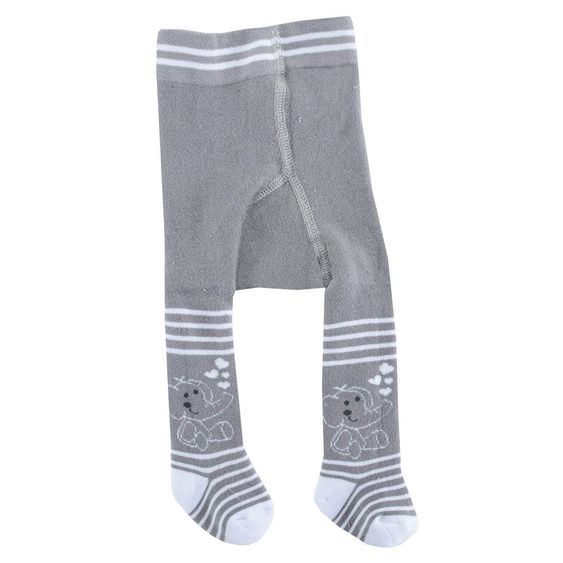 Jacobs Babymoden Thermo-Strumpfhose Elefant - Grau Weiß - Gr. 50 / 56