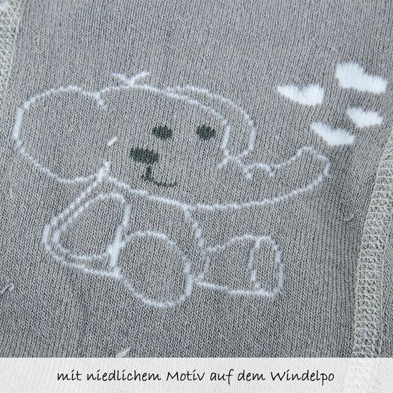 Jacobs Babymoden Thermo-Strumpfhose Elefant - Grau Weiß - Gr. 50 / 56