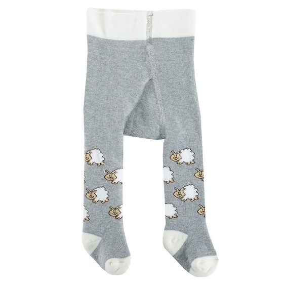 Jacobs Babymoden Thermo-Strumpfhose Schäfchen - Grau - Gr. 50 / 56