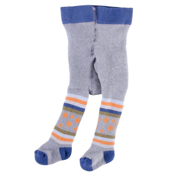 Jacobs Babymoden Thermo-Strumpfhose - Sterne & Ringel Grau - Gr. 50/56