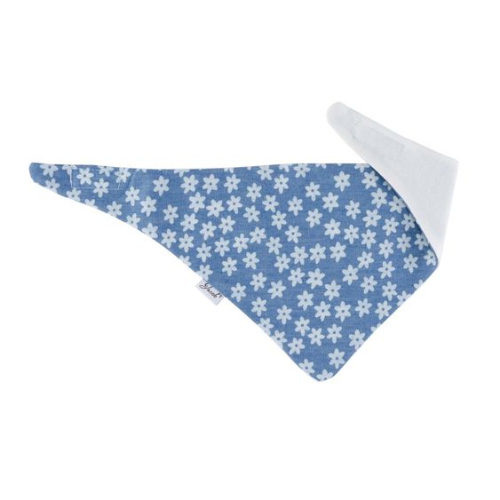 Jacobs Babymoden Wende-Halstuch Blumen - Jeans Ecru
