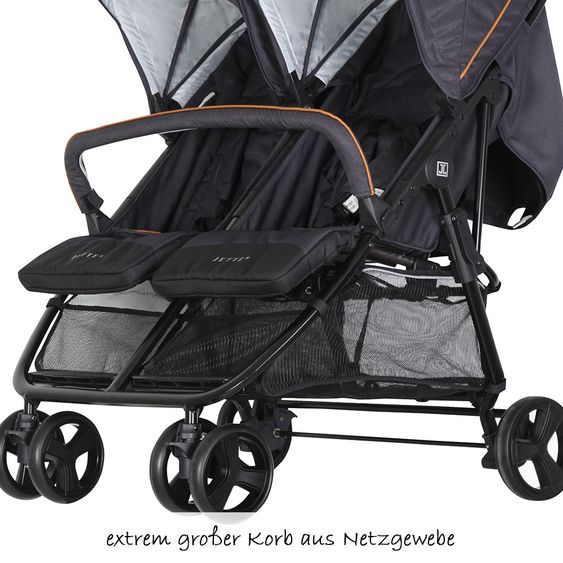 Jette Geschwister- & Zwillingsbuggy Jonathan - Fishbone Graphite