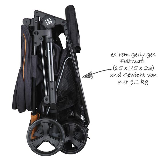 Jette Geschwister- & Zwillingsbuggy Jonathan - Fishbone Graphite