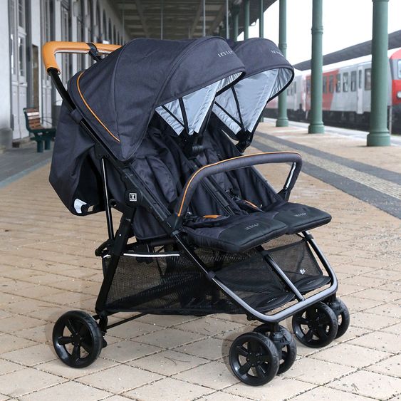 Jette Geschwister- & Zwillingsbuggy Jonathan - Fishbone Graphite