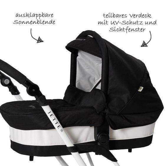 Jette Kombi-Kinderwagen Jeremy - Black & White