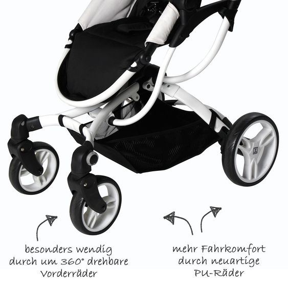 Jette Kombi-Kinderwagen Jeremy - Black & White
