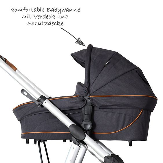 Jette Kombi-Kinderwagen Joel Air - Fishbone Graphite