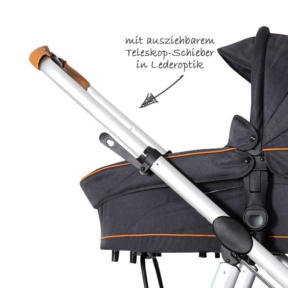 Jette Kombi-Kinderwagen Joel Air - Fishbone Graphite