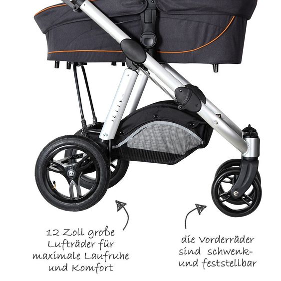 Jette Kombi-Kinderwagen Joel Air - Fishbone Graphite