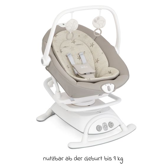 joie 2in1 Babyschaukel Sansa ab Geburt - 9 kg abnehmbarer Sitz als Babywippe nutzbar - Cosmo Tan