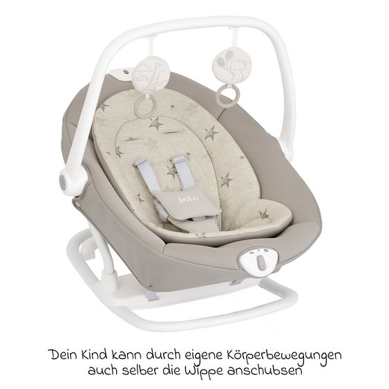 joie 2in1 Babyschaukel Sansa ab Geburt - 9 kg abnehmbarer Sitz als Babywippe nutzbar - Cosmo Tan